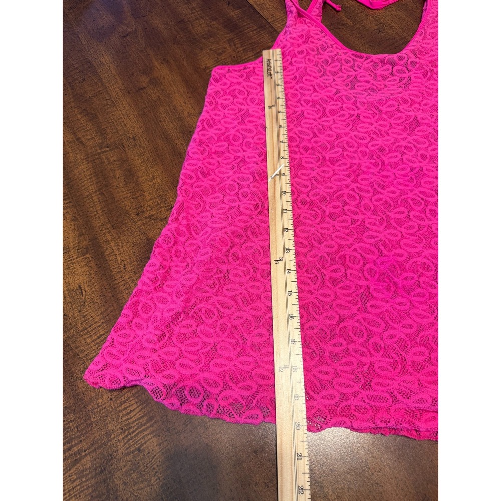 Victoria's Secret Lace Slip Chemise Womens S Pink Sheer Lingerie Y2K Vintage - Picture 4 of 5